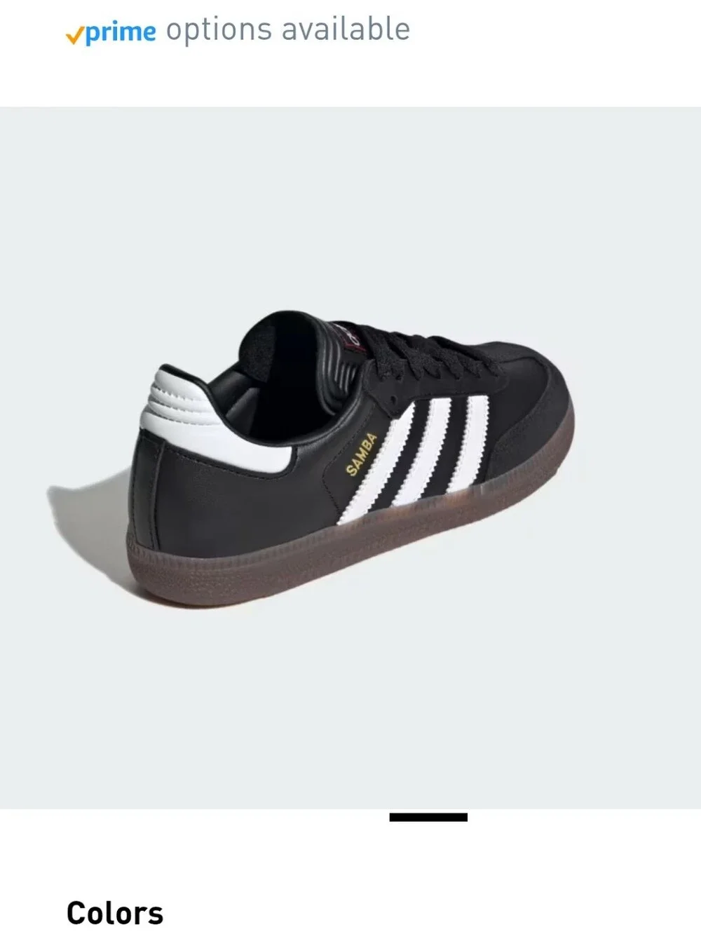 adidas Original Kids' Samba Sneakers in Black and White Gum Sz.11K